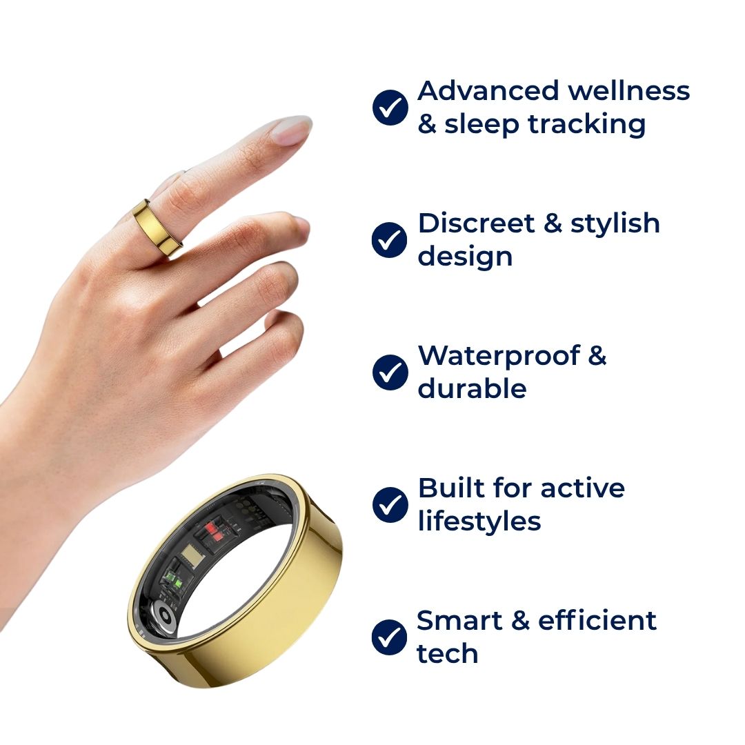 VitalBand Smart Ring – Søvn & Velvære Tracker – Vanntett – Ideell for Aktiv Livsstil Skanto