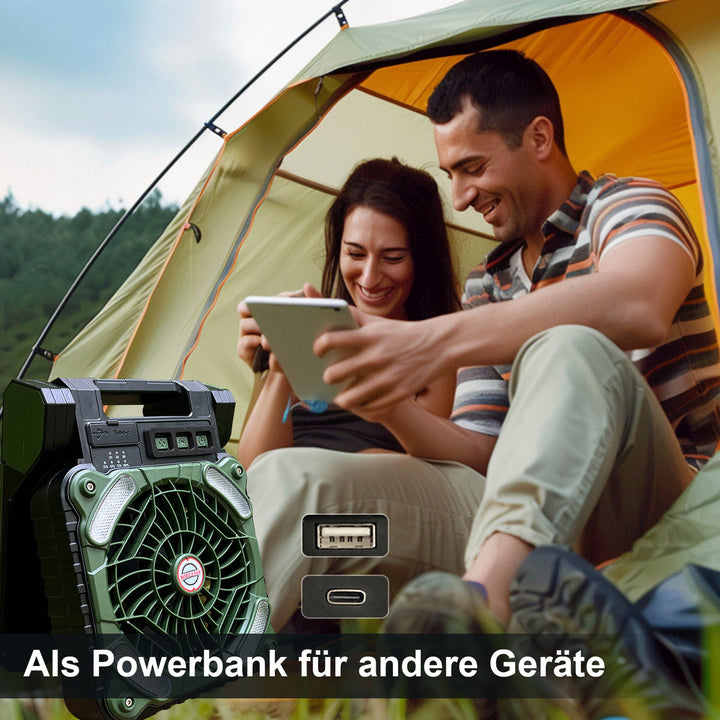Bærbar solcelle campingvifte LED-lampe | Skanto