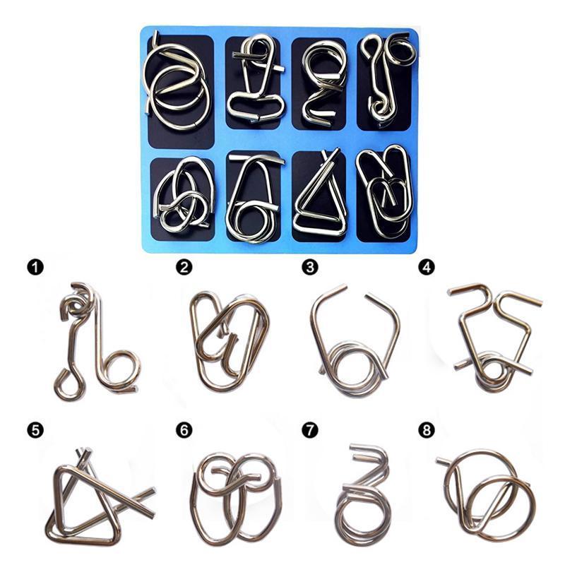Metal Puzzle Toys Set (8 Pieces) | Skanto