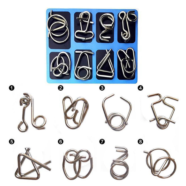 Metal Puzzle Toys Set (8 Pieces) | Skanto
