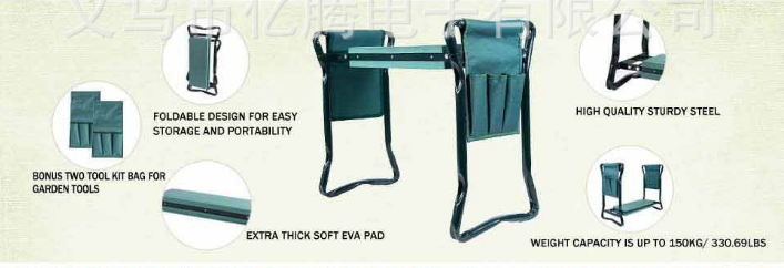 Skanto | Hage Stool med Bag – Sammenleggbar Sete og Arbeidsplass for Hagearbeid