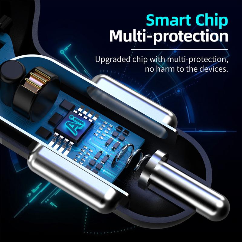 Skanto | 4 porter USB bil lader hurtig lading