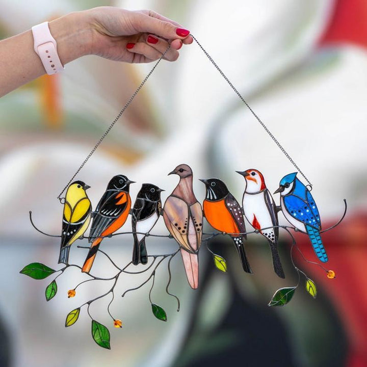 Fugler Flekket Glassvindu Henge 🐦 | Skanto
