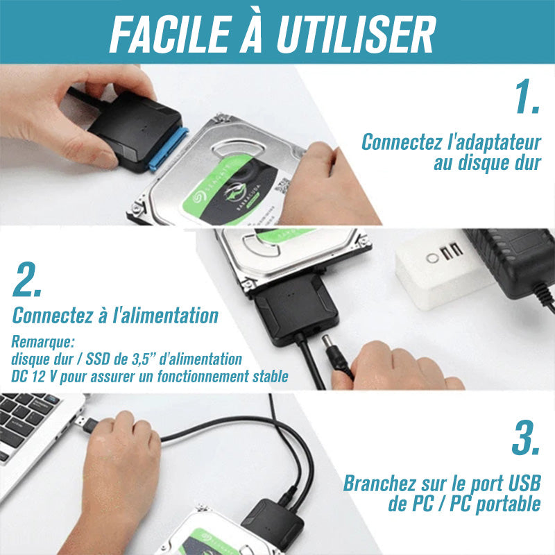 USB 3.0 til SATA III Hard Drive Adapter | Skanto