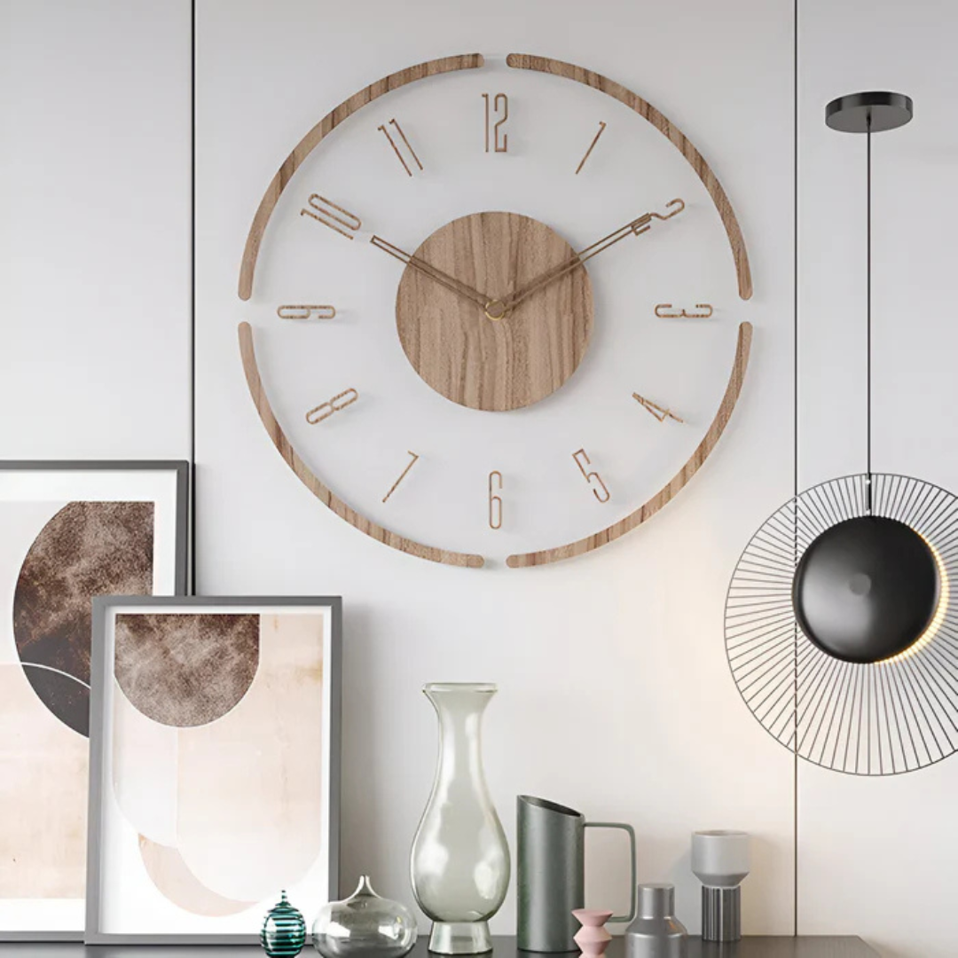 Skanto | Stille veggur Tre Lys – Moderne klokke med akryl design for stue