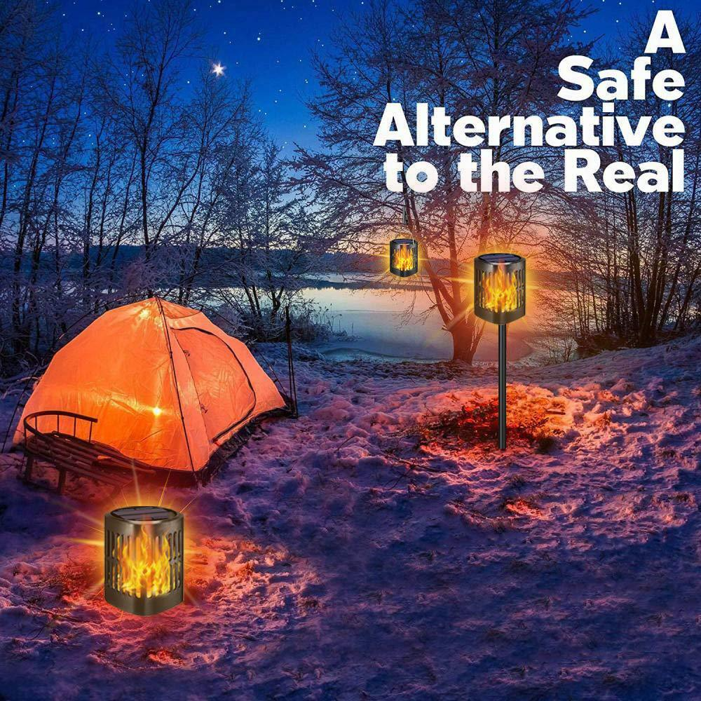 Skanto | Solar LED Flamme Lantern – Dekorativ utendørs belysning for hage og terrasse med hengemulighet