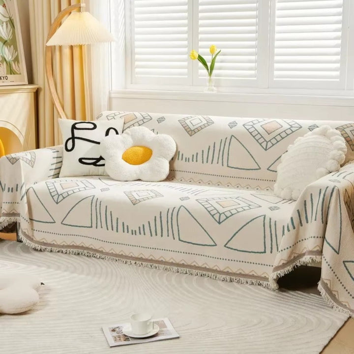 Skanto | Meringue Chenille Geometri Sofa Deksel