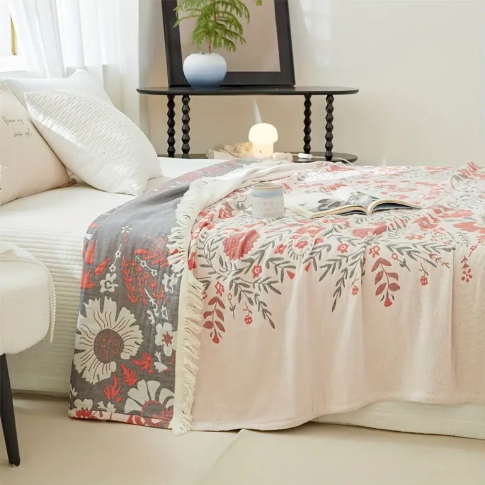 Skanto | Versailles-Inspirert Reversibel Blomsterpledd
