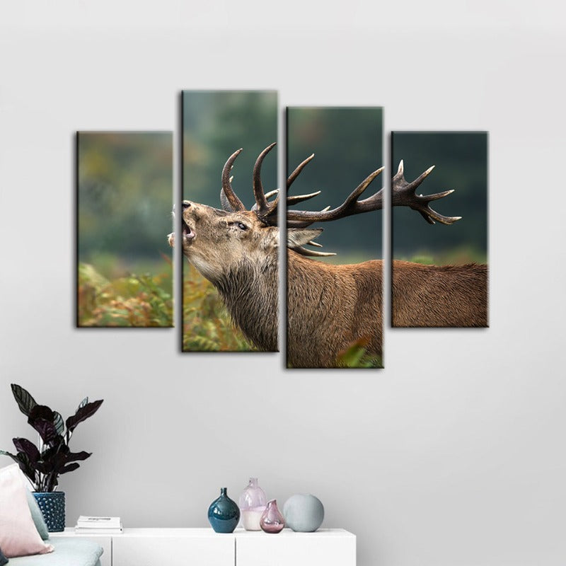 4 Piece Bleating Elk - Canvas Wall Art Painting | Skanto