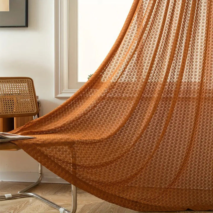 Skanto | Amber Glow Boho Crocheted Gardinpanel