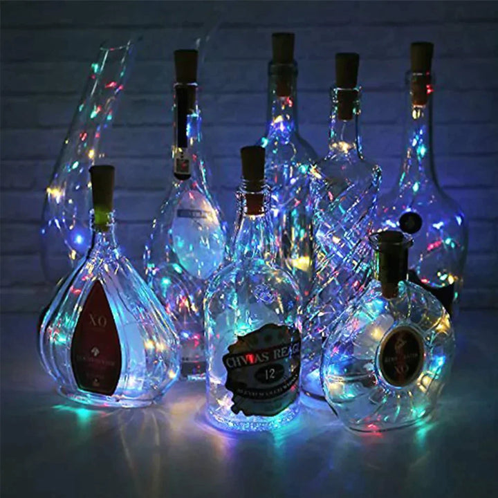 LED Vinflaske Lys Kork Natt Lys DIY Dekor Løft - Stykke | Skanto