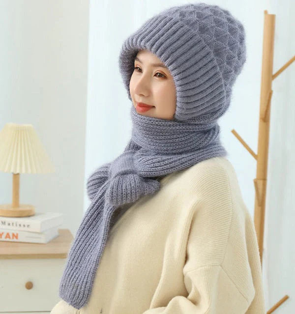 Skanto | Polstret Og Tykk Hette Med Skjerf, Én-Del Hatt, Varm Vind- Og Snøhatt