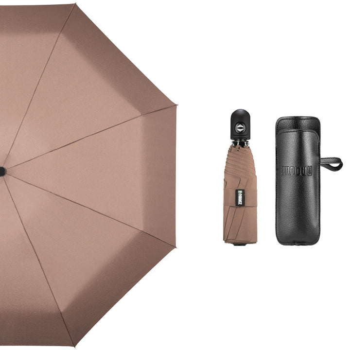 Skanto | Super Portable Auto Åpne/Lukke Vindresistent Paraply med 12 Ribber, 5-Fold & Ergonomisk Håndtak