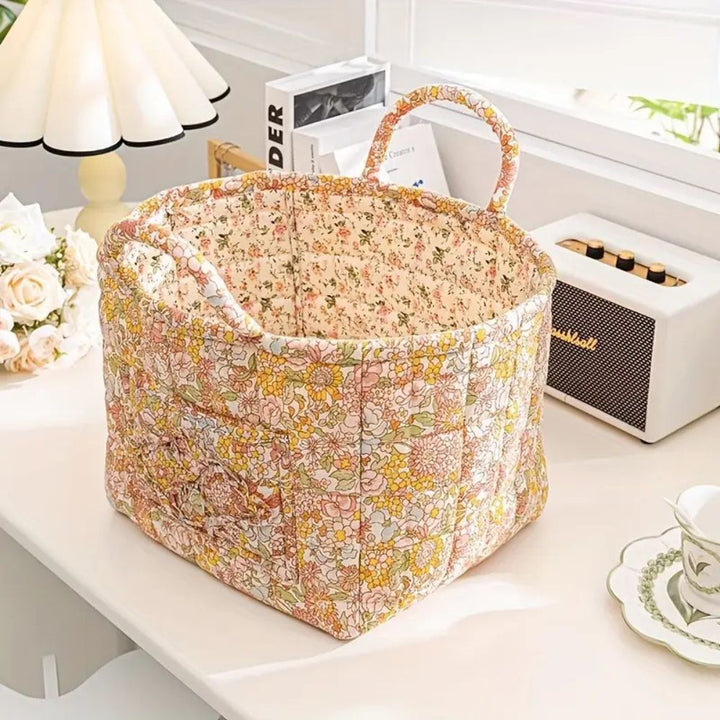 Skanto | Delikat Floral Canvas Oppbevaringskurv