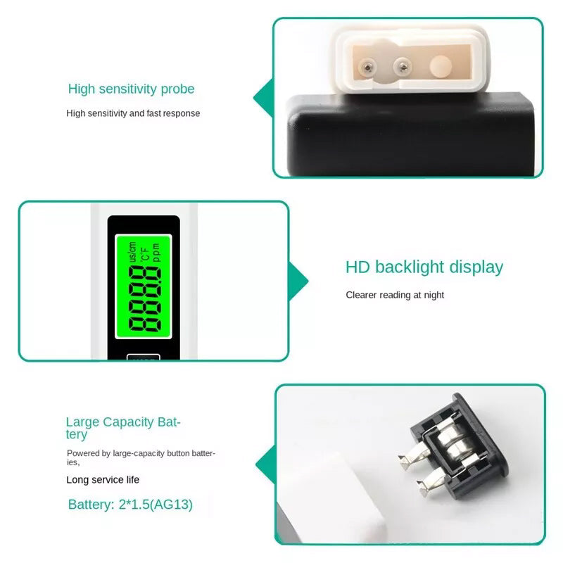 Skanto | Ny 4 i 1 Tds Meter Digital Vann Tester
