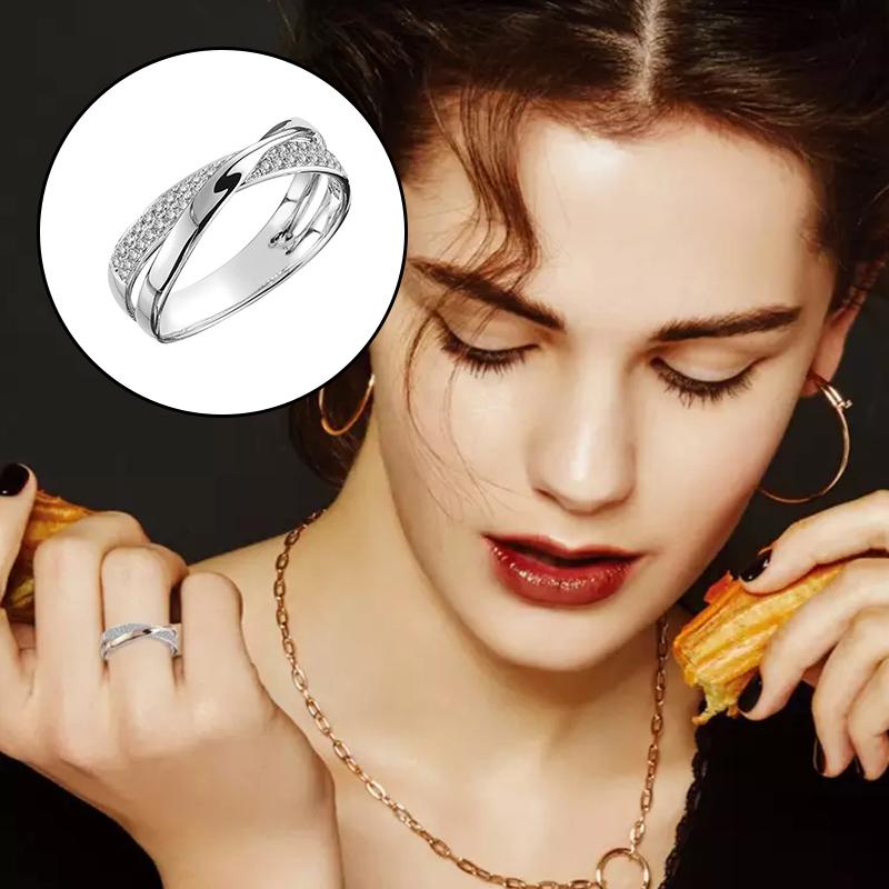 Skanto | X Form Krysset Ring for Kvinner