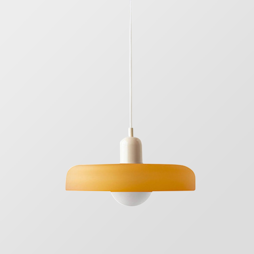 Skanto | Pendellampe laget av farget glass | Elegant hengelampe i Bauhaus-stil | Designlampe for stue og spisestue