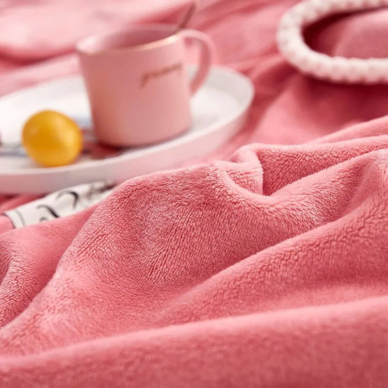 Skanto | Rosa Flanell Fleece Teppe - BlushCozy