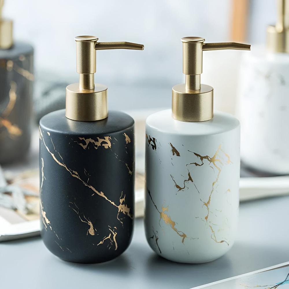 Gyllen marmor Luxus-Spender