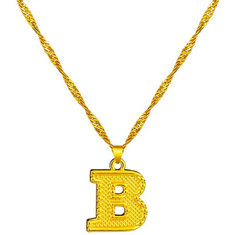 Skanto | 18K gullbelagt initial bokstav halskjede