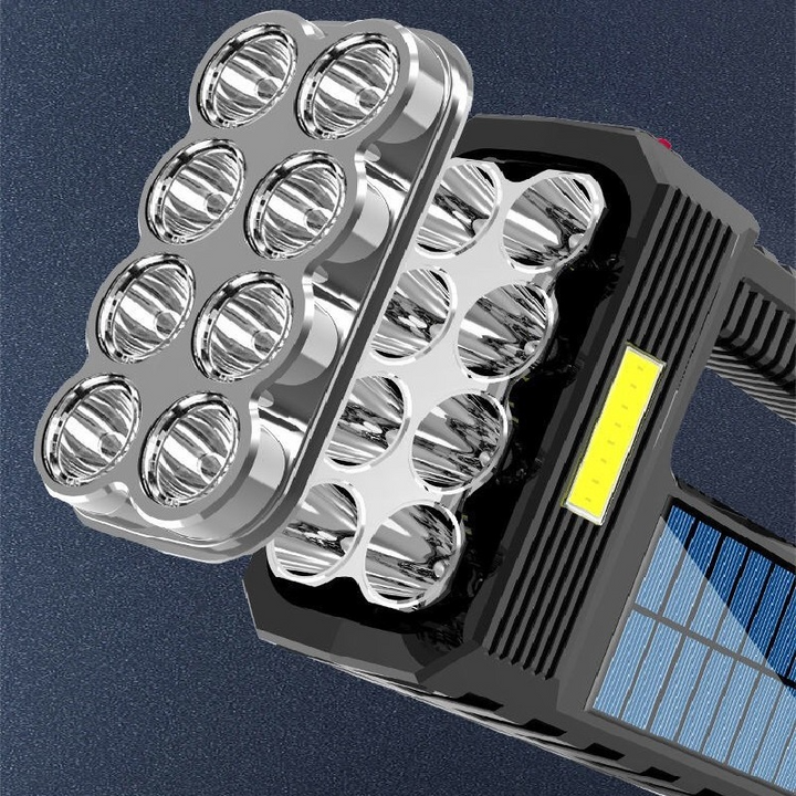 Skanto | Solenergi LED lommelykt – Vanntett, kraftig håndholdt søkelys med litiumbatteri