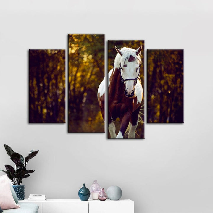 4 stk Courtly Overo hest - lerret veggkunst maling | Skanto