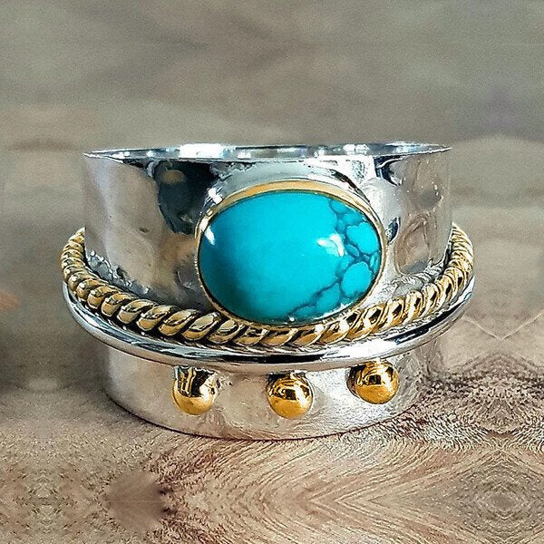 Skanto | Sterlingsølv Turkis Bred Ring