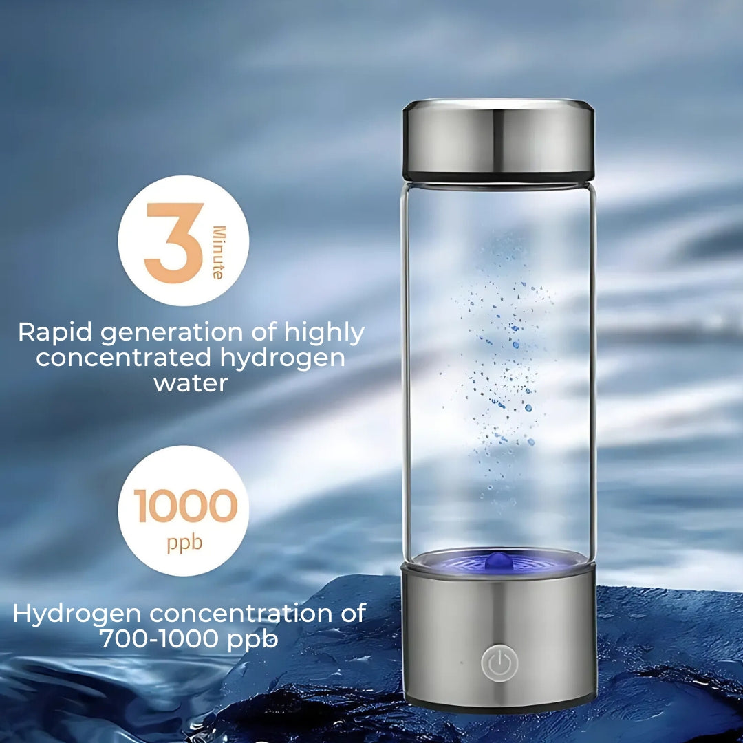 HydroPure | Bærbar Hydrogenvannflaske - for Antioksidantvann – Støtter Helse og Ytelse Skanto