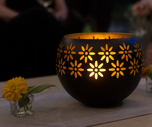 Skanto | Blomstermønster Lyslampe – Dekorativ LED Bordlampe for Stilfull Belysning