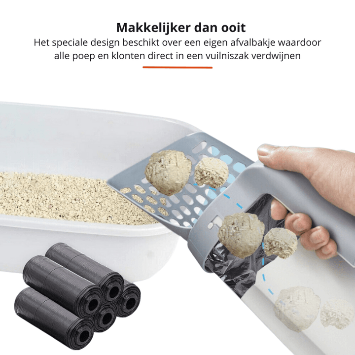 Skanto | EASYSCOOP – Kattescoop med integrert oppsamlingsbeholder for luktfri rengjøring