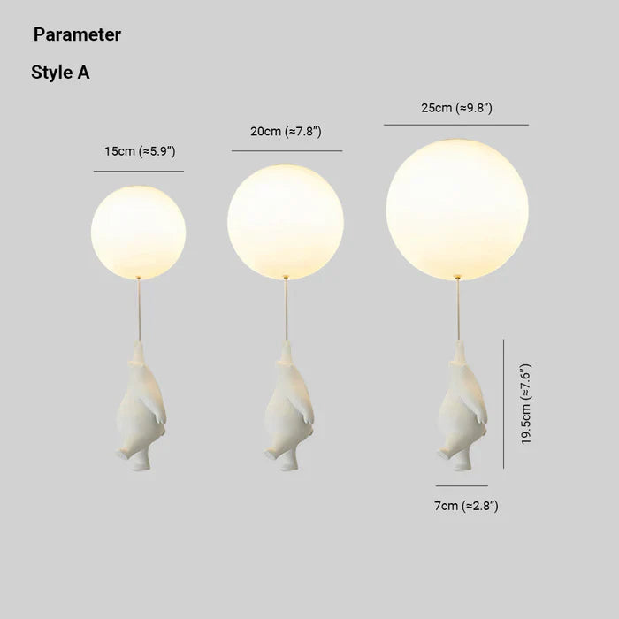 Skanto | Barnas Taklampe med Bamse og Ballong - CloudBear