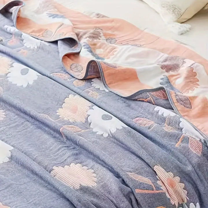 Skanto | Zyphara Reversibel Bomullsblomst Pledd