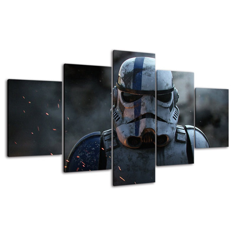 Skanto | Stormtrooper Star Wars - 5 Delt Lerret Veggkunst - Høyoppløselig Trykk