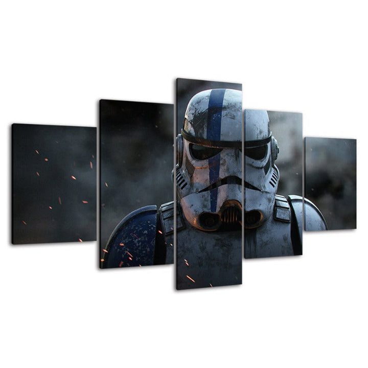 Skanto | Stormtrooper Star Wars - 5 Delt Lerret Veggkunst - Høyoppløselig Trykk