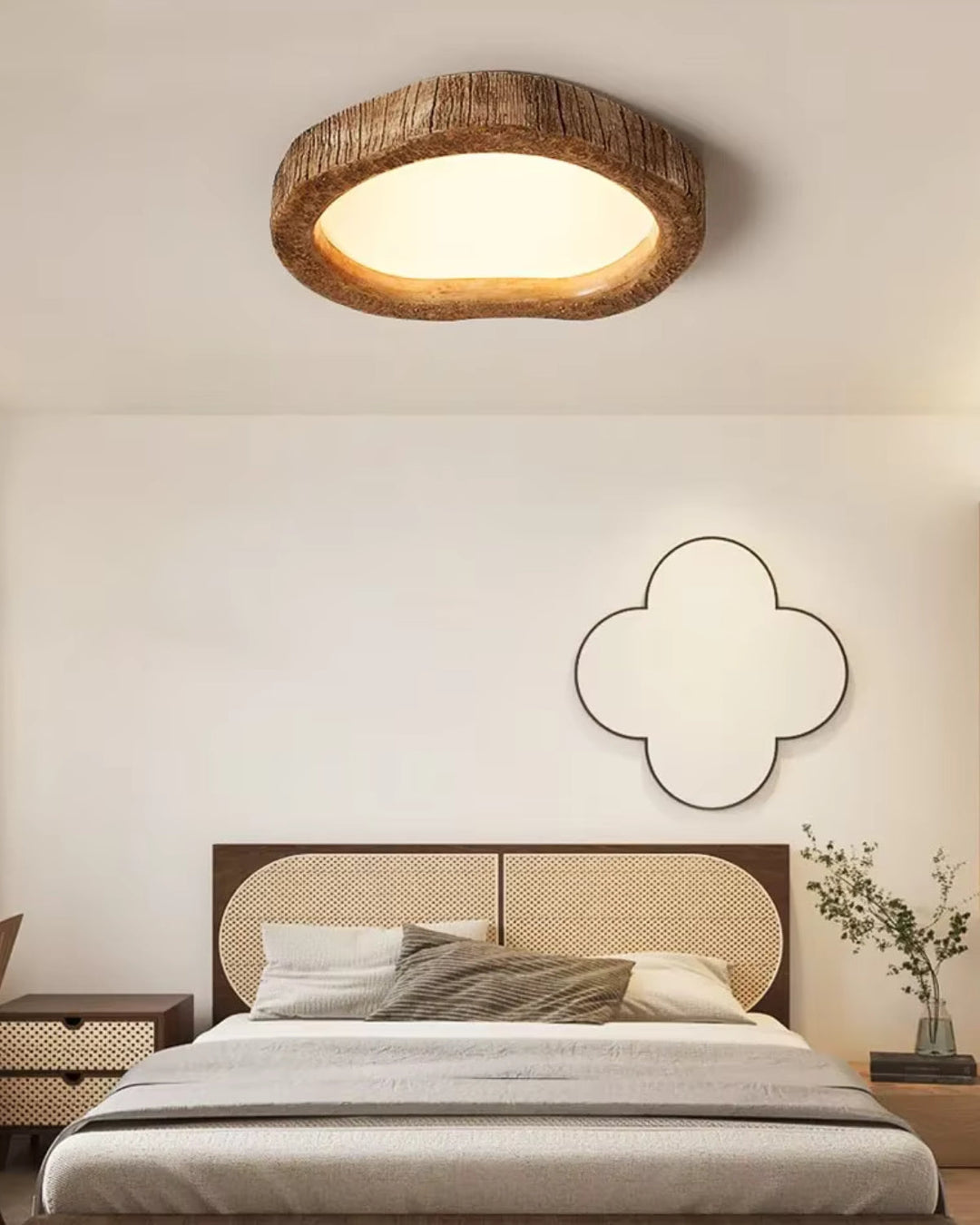 Skanto | Minimalistisk Trelampe i Japandi Stil med Lysende Effekt
