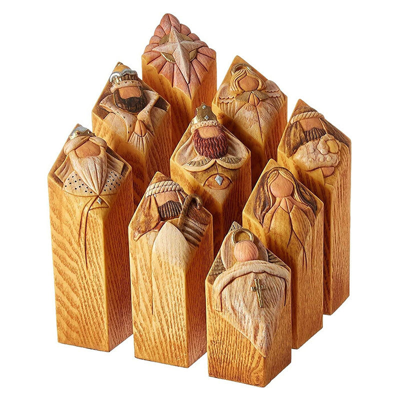 Norvo | Himmel Nativitets Tre Søyler Statuer