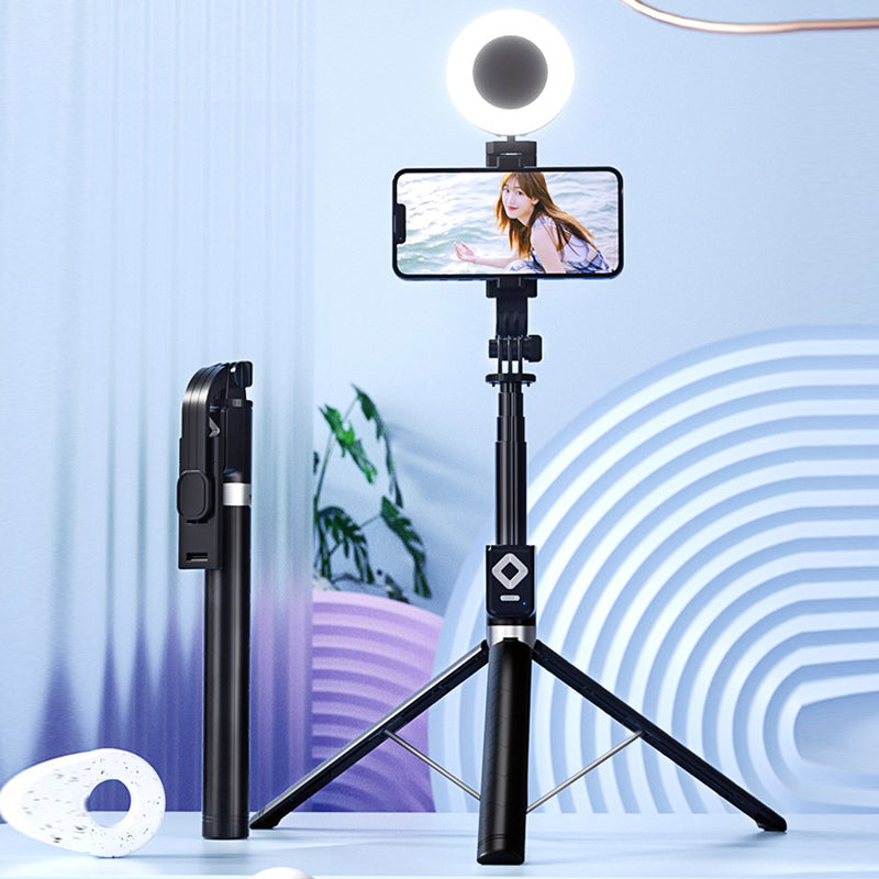 Selfie-stang med LED-tilleggslys | Skanto