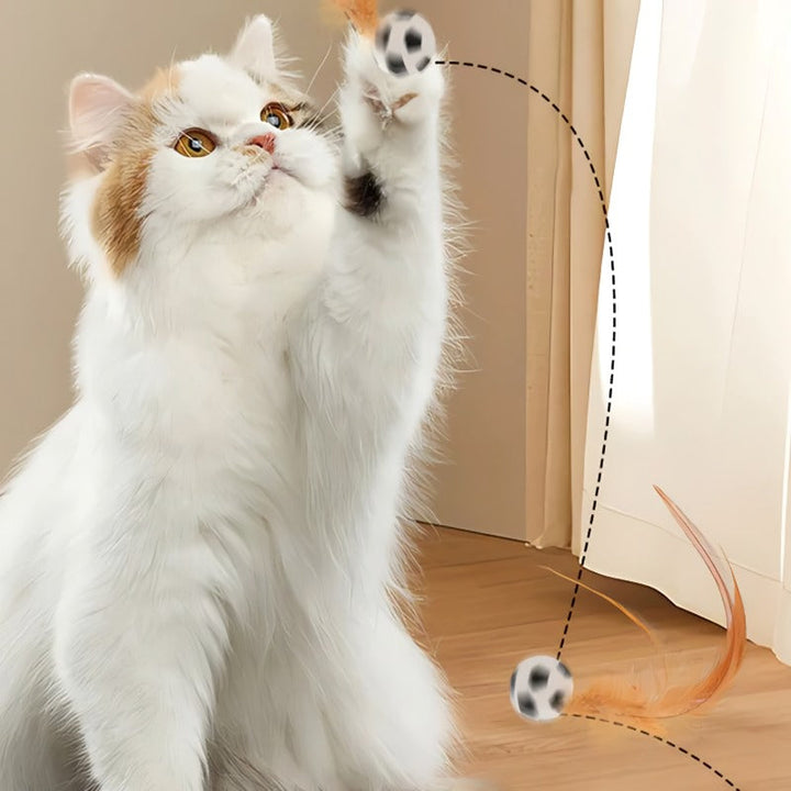 Skanto | Interaktiv Hoppende Ball for Katter med Fjær