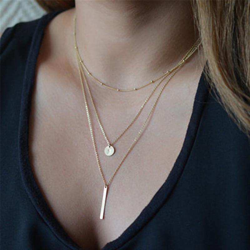 Skanto | Multilayer Pendant Lang Kjede Halskjede