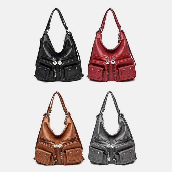 Skanto | Multi-Lommer Vintage Skulderveske