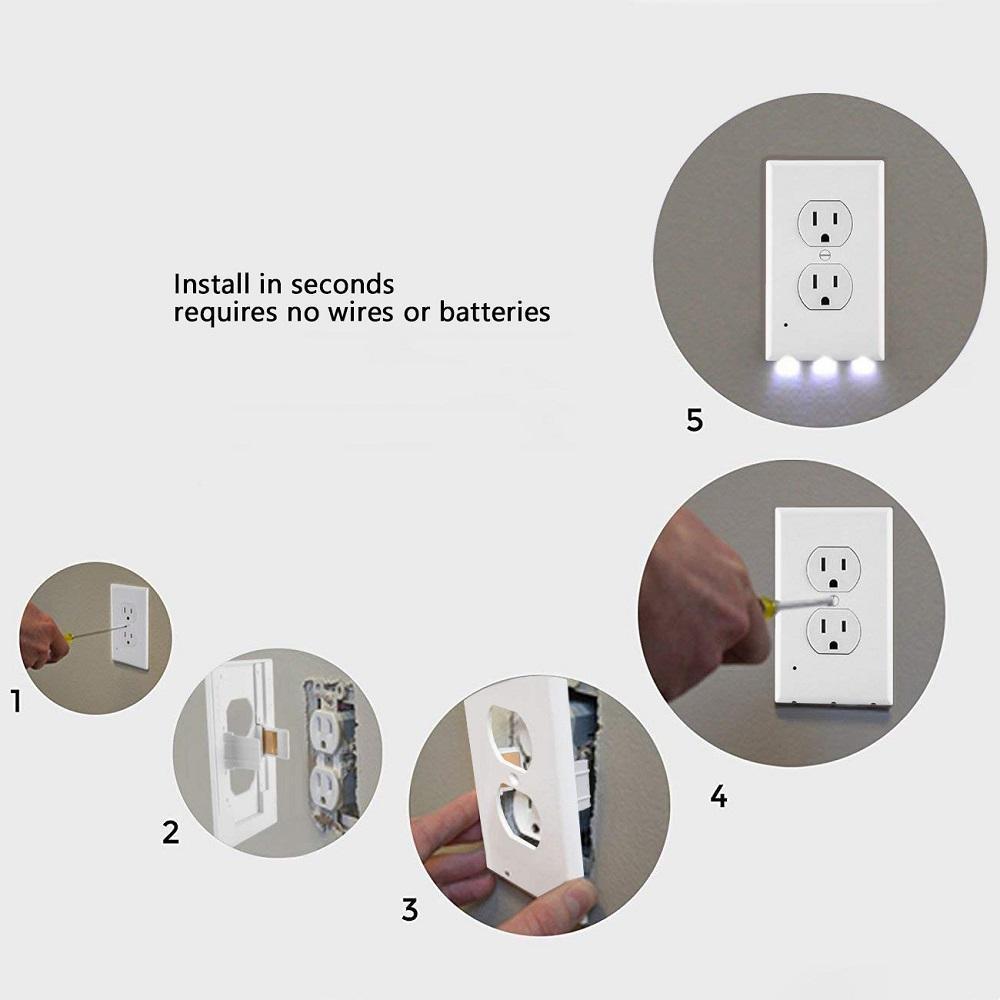 Skanto | Outlet veggplate med LED nattlys