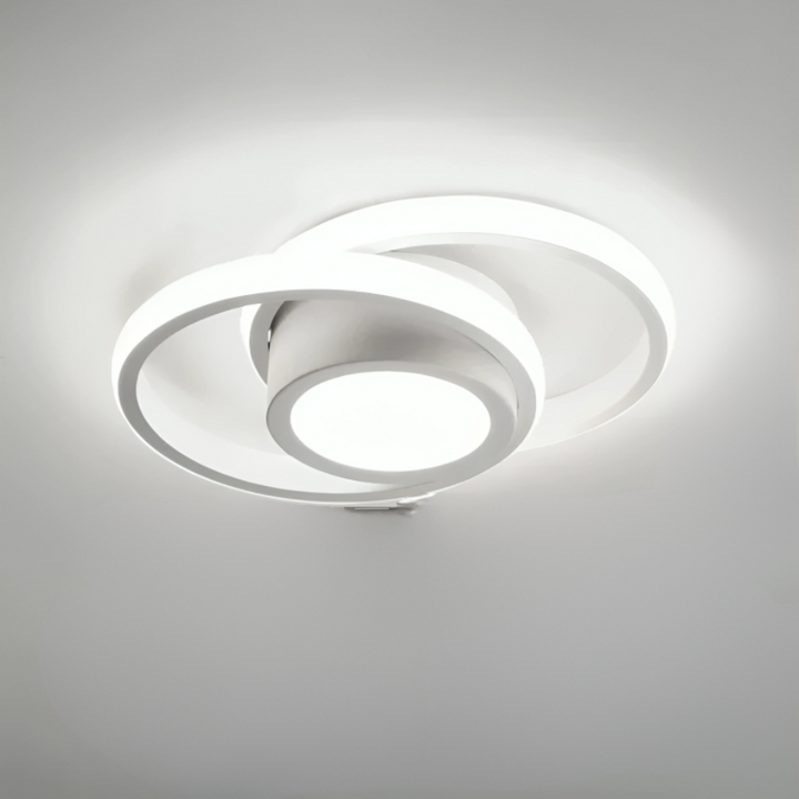 Moderne LED-taklampe 18 W | Kreativt design med 2 ringer | Energiøkonomisk belysning for stue og kontor 24 cm