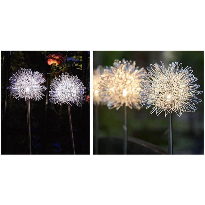 Solar Dandelion Aluminiumtråd Globe Lys LED Utendørs Vanntett Luminøs Hageinnsetting Bakkelys Landskapslys | Skanto