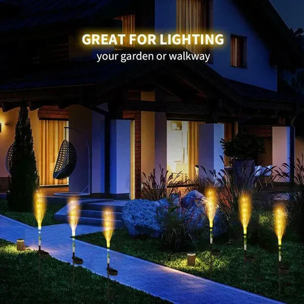 Skanto | Dekorativ Rattan Hagebelysning – Solar Lampe i Gressdesign for Utendørs Bruk