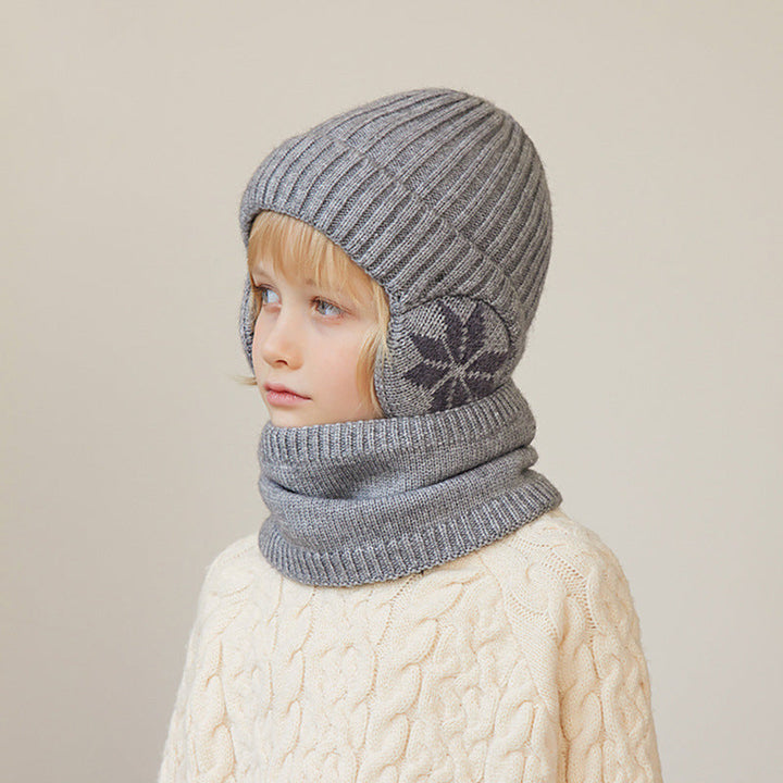 Skanto | Barne Vinter Fleece Skjerf Dress Strikket Lue