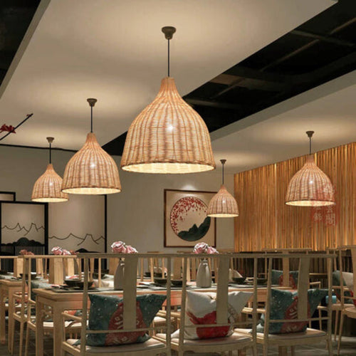 RusticGlow - Fletten Rattan Pendellampe Skanto