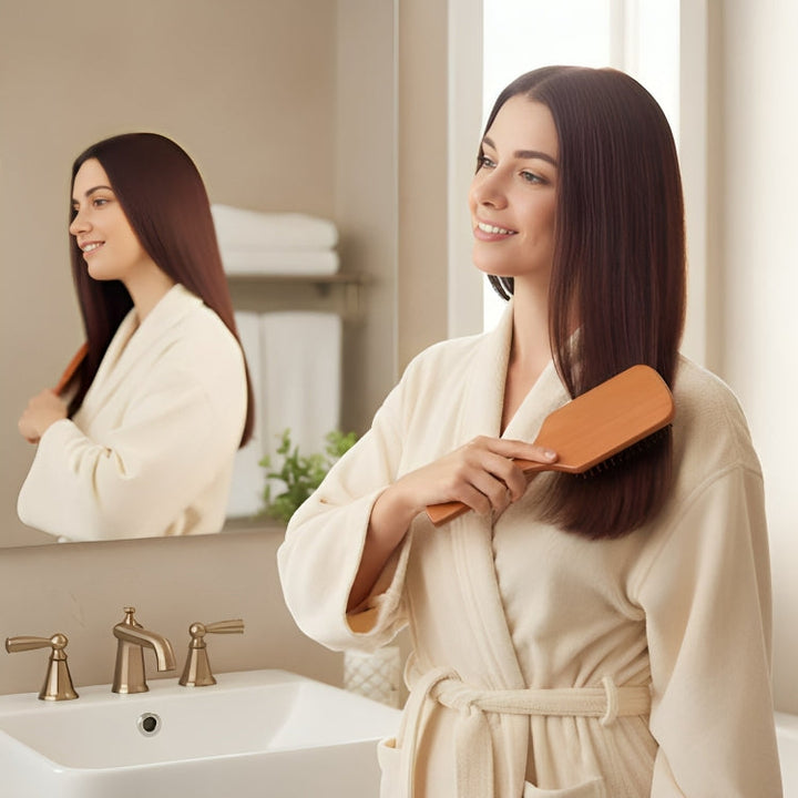 Static Detangling Brush – Frizz Control – Air Cushion Pad – Reduces Breakage – Adds Smooth, Shiny & Healthy-Looking Hair Skanto
