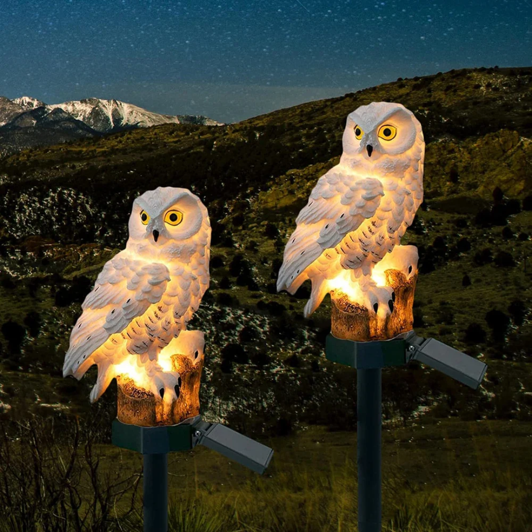 Skanto | Solar Garden Lamp Uilux – Trådlamp ute drevet av solenergi med ugle-design