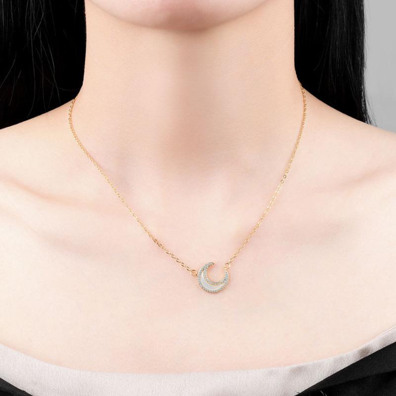 Skanto | Mote Rhinestone Måne Halskjede
