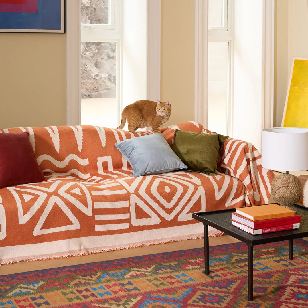Geometrisk Boho Stil Sofa Trekk - Moderne, Stilig & Holdbar Sofa Beskyttelse | Skanto